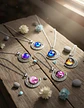 Set Combo 10 Collares Dijes Luna Galaxia Universo Nebulosas - Miniatura 1