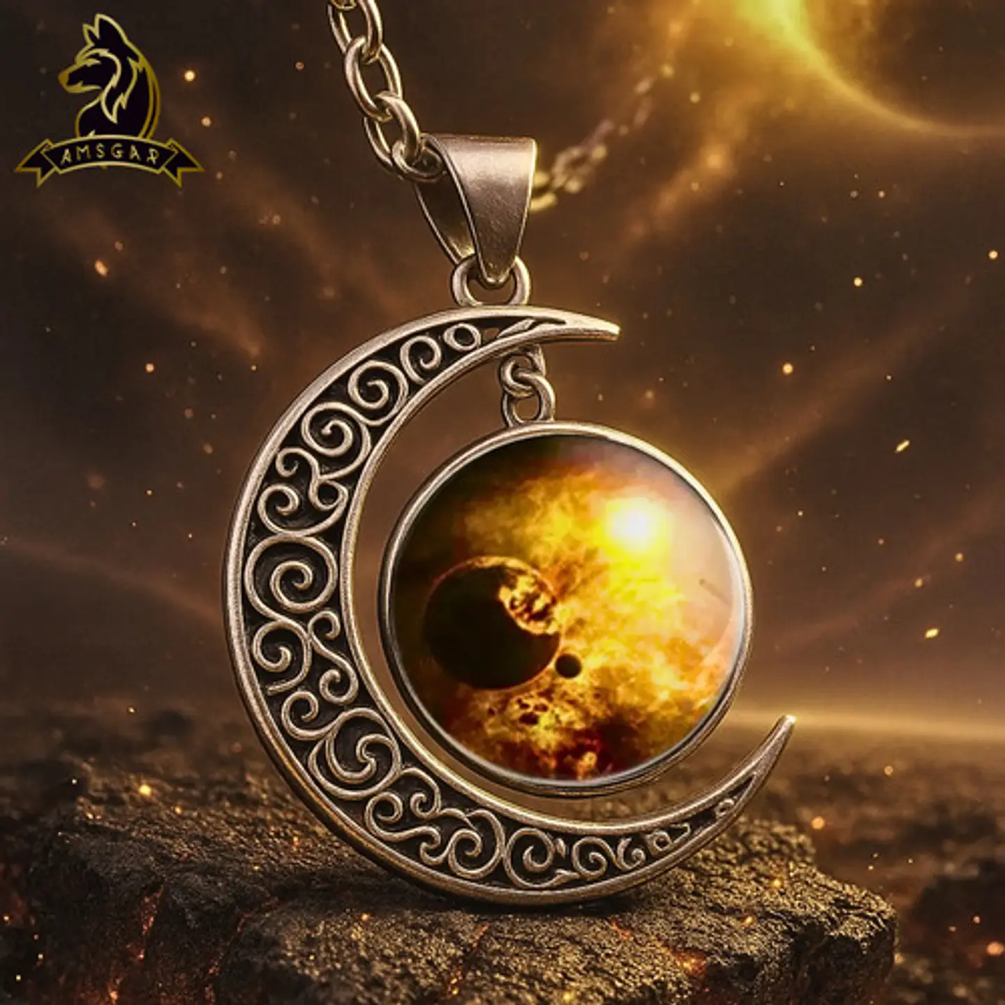Set Combo 10 Collares Dijes Luna Galaxia Universo Nebulosas 3