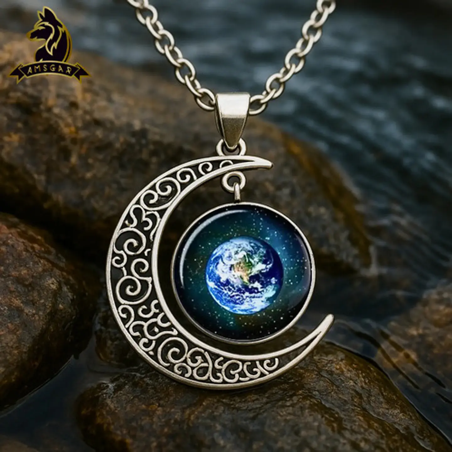 Set Combo 10 Collares Dijes Luna Galaxia Universo Nebulosas 5