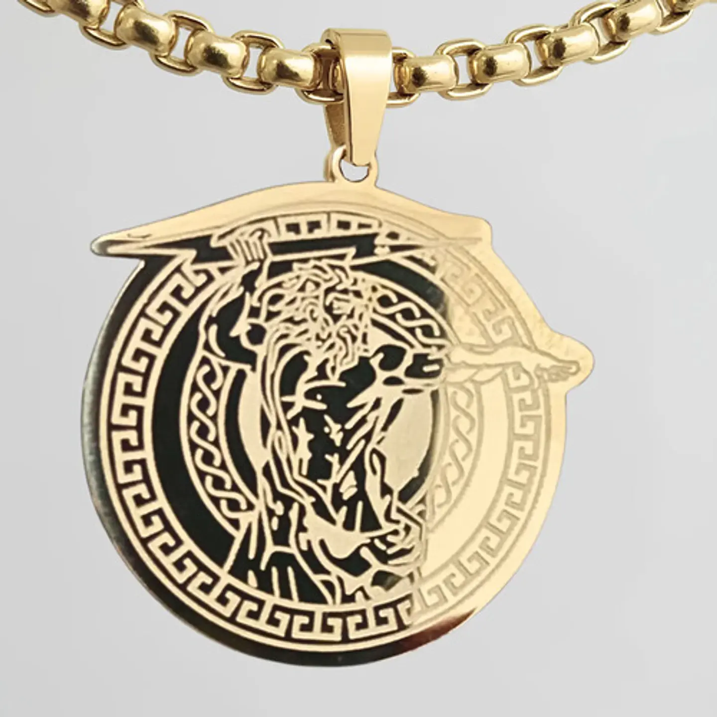 Set 2 Dijes Para Hombre Y Mujer Medallas Zeus Trueno Griego 2