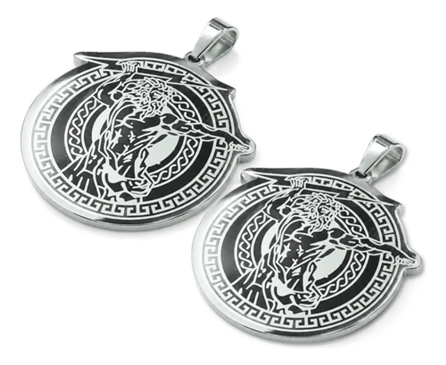 Set 2 Dijes Para Hombre Y Mujer Medallas Zeus Trueno Griego 11