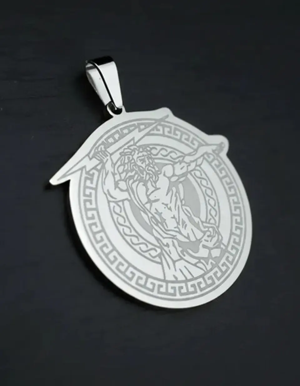Set 2 Dijes Para Hombre Y Mujer Medallas Zeus Trueno Griego 17