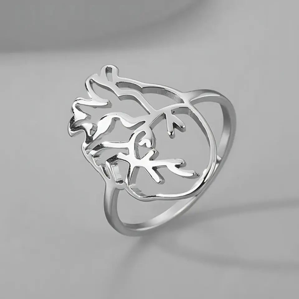 Anillo Para Hombre Y Mujer Color Oro Corazón Anatómico Hueco 7