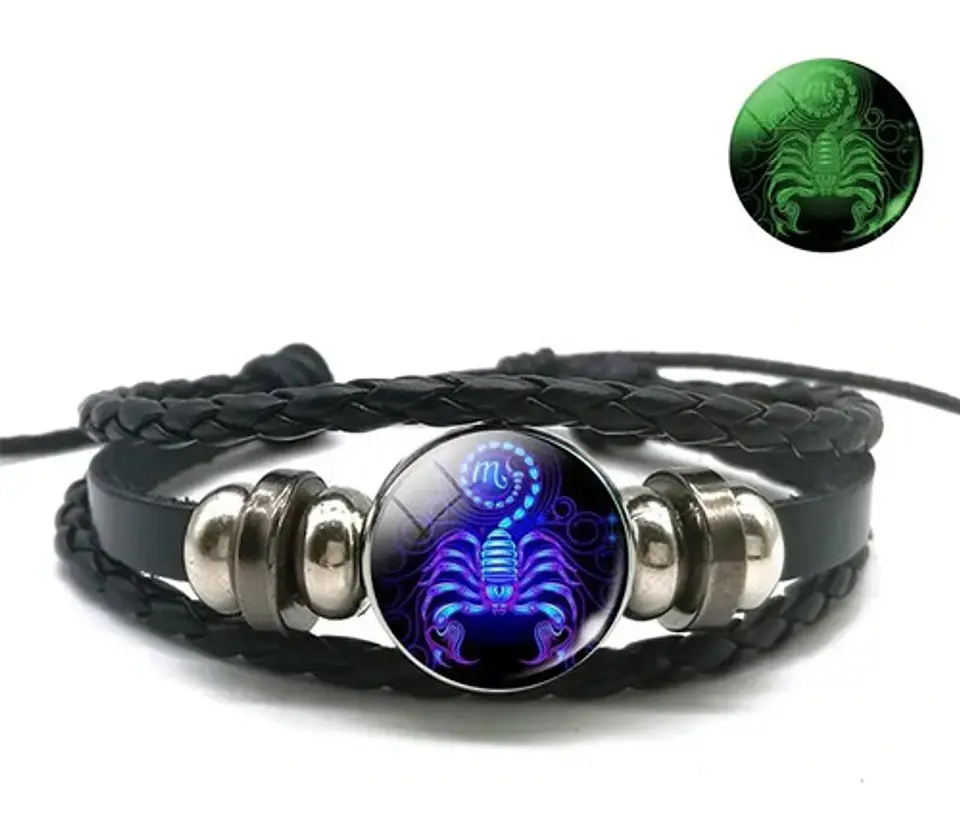 Combo Set De Pulsera Y Collar De Signos Zodiaco Hombre Mujer 4
