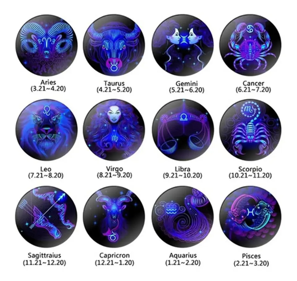 Combo Set De Pulsera Y Collar De Signos Zodiaco Hombre Mujer 16