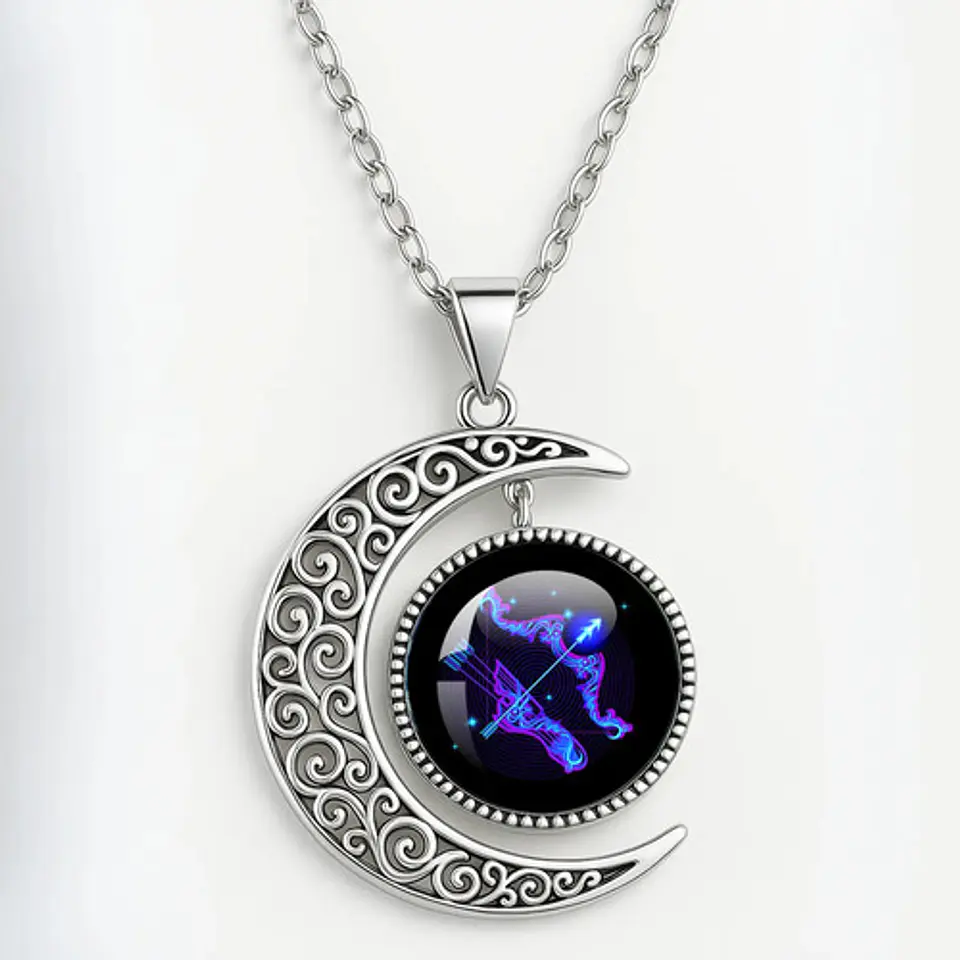 Combo Set De Pulsera Y Collar De Signos Zodiaco Hombre Mujer 93