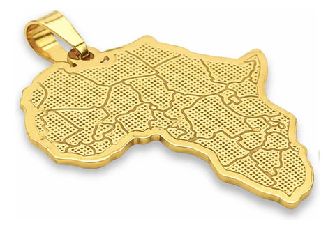Set De 2 Dijes Para Hombre Y Mujer Mapa De África Geométrico