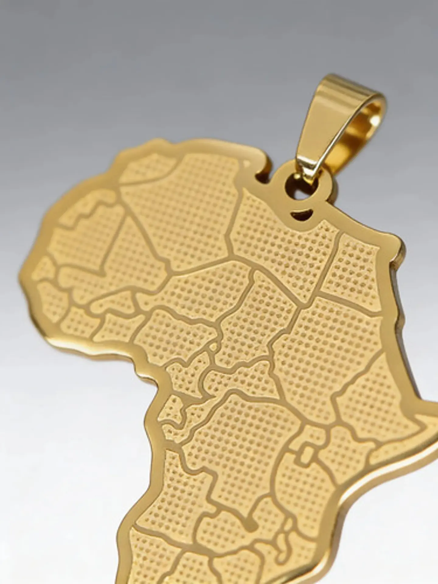 Set De 2 Dijes Para Hombre Y Mujer Mapa De África Geométrico 3