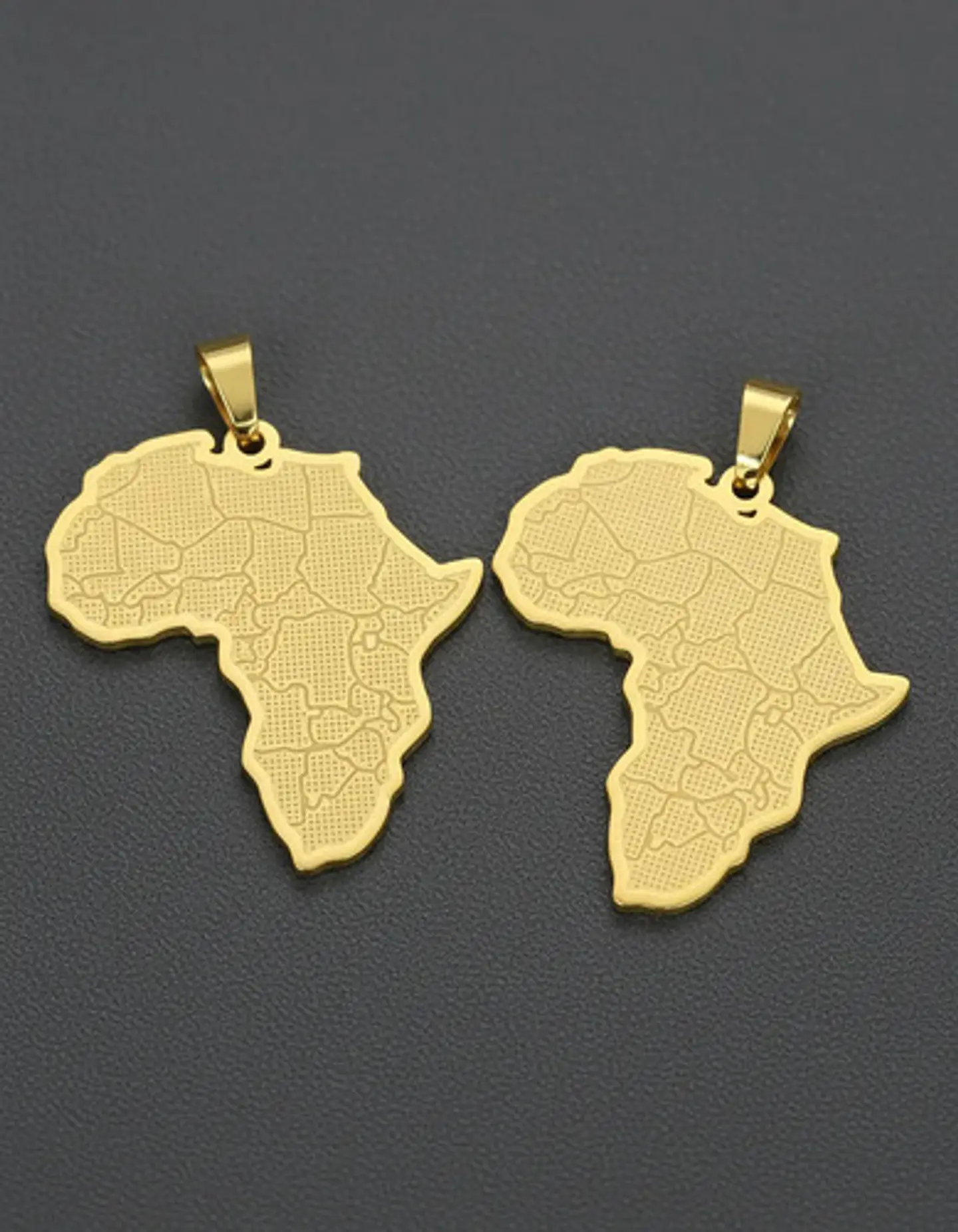 Set De 2 Dijes Para Hombre Y Mujer Mapa De África Geométrico 7