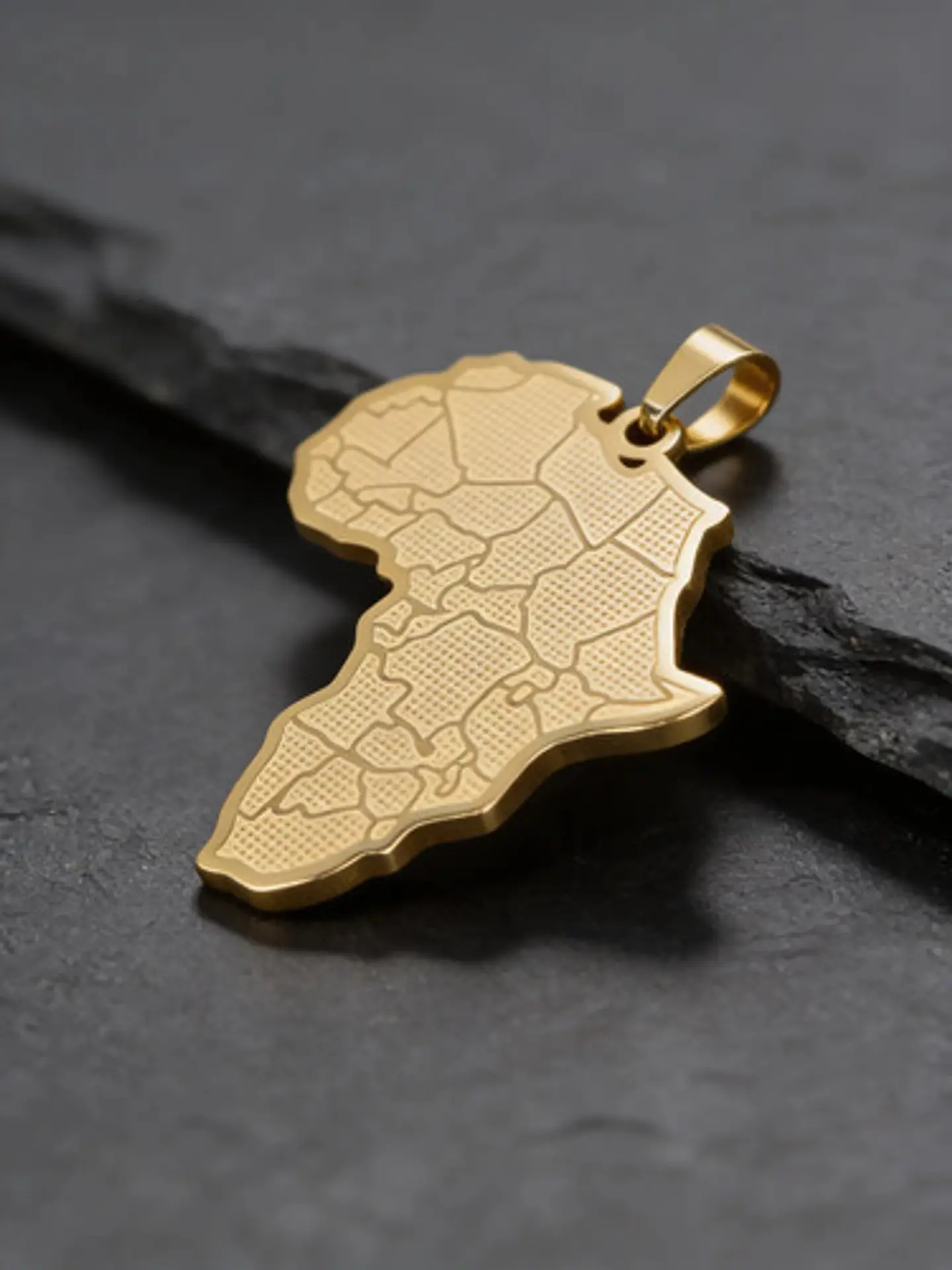 Set De 2 Dijes Para Hombre Y Mujer Mapa De África Geométrico 8