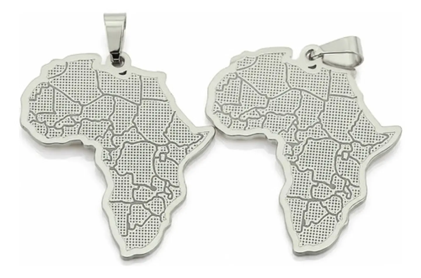 Set De 2 Dijes Para Hombre Y Mujer Mapa De África Geométrico 9