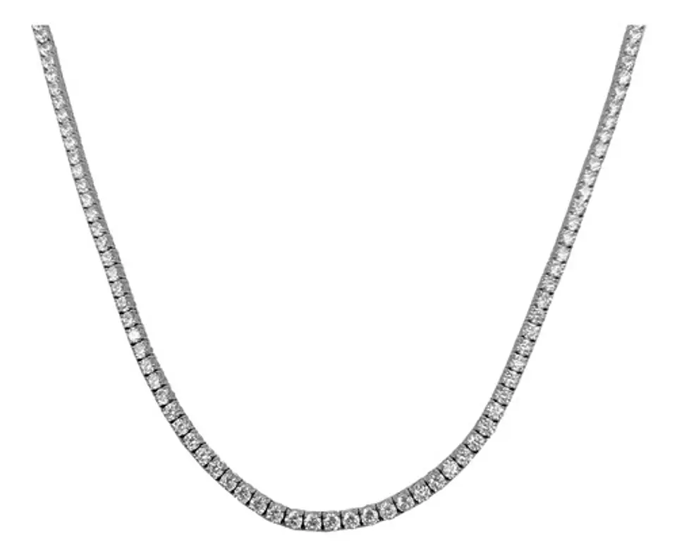 Cadena Tenis 3mm Para Hombres Mujeres De Color Plata Piedras 21
