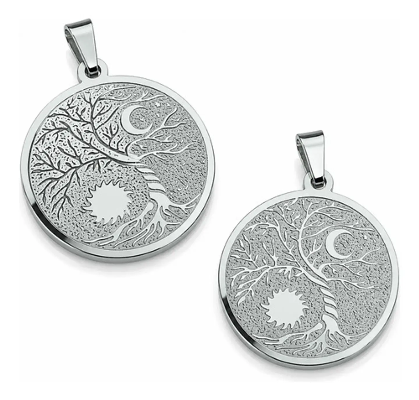 Set De 2 Dijes Para Mujer Medallas Árbol De La Vida Sol Luna 11