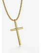 Collar Para Hombres Dije Cruz Simple Minimalista En Acero - Miniatura 2