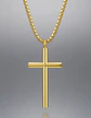 Collar Para Hombres Dije Cruz Simple Minimalista En Acero - Miniatura 6