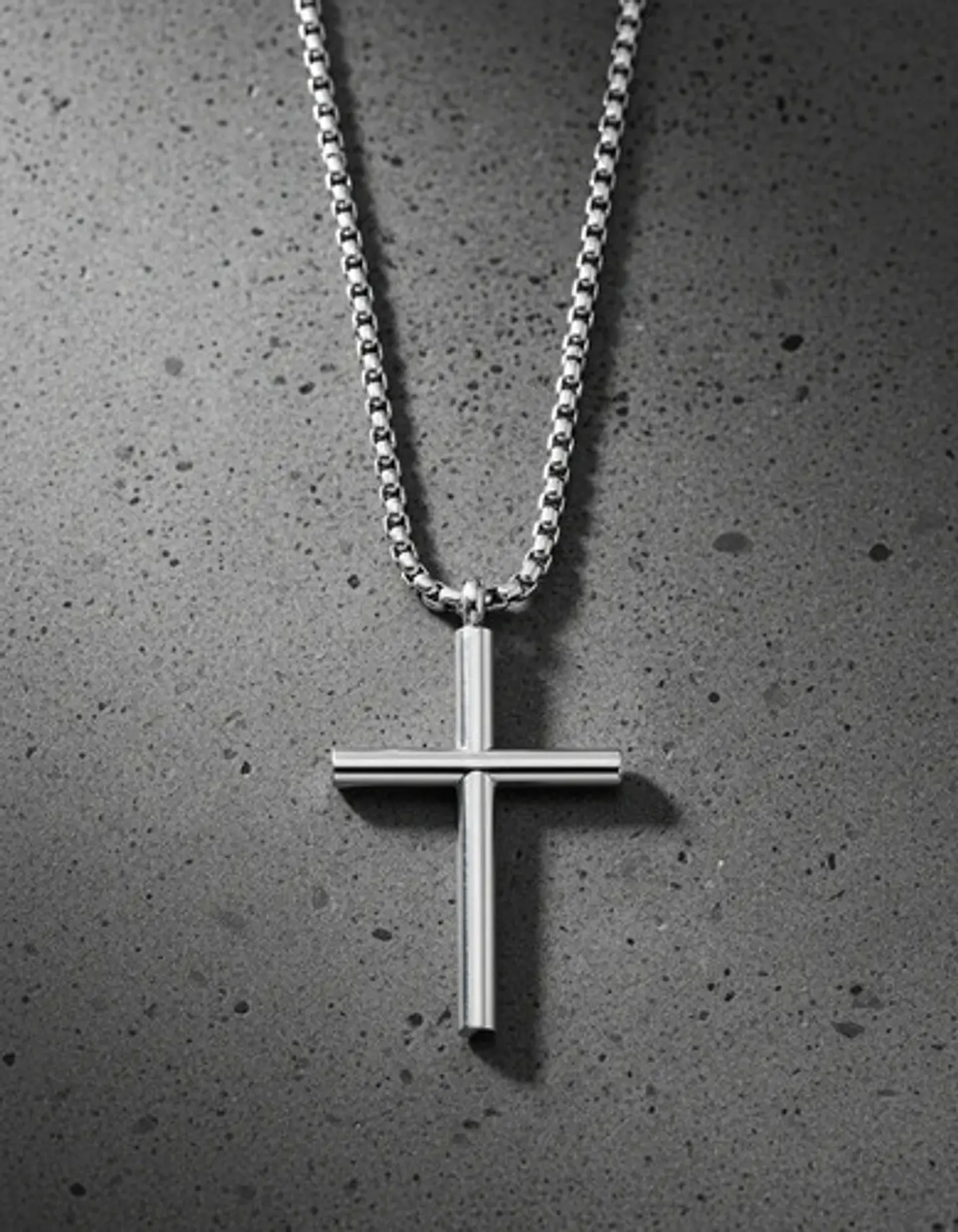 Collar Para Hombres Dije Cruz Simple Minimalista En Acero 12