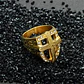 Anillo Hip Hop Para Hombre Con Cruz Y Piedras Cz Color Oro - Miniatura 4