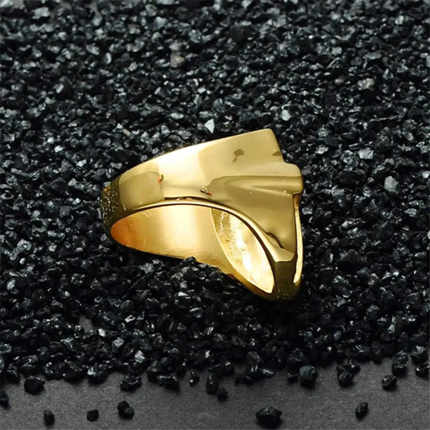 Anillo Hip Hop Para Hombre Con Cruz Y Piedras Cz Color Oro 6