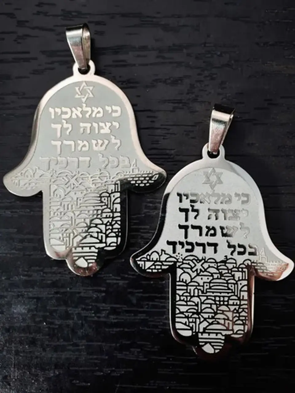 Set 2 Dijes Para Hombre Y Mujer Amuleto Mano De Fátima Hamsa 19