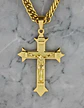Collar Para Hombres Dije Cruz Puntiaguda De Acero Color Oro - Miniatura 3