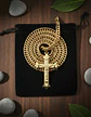 Collar Para Hombres Dije Cruz Puntiaguda De Acero Color Oro - Miniatura 5