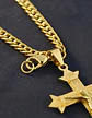 Collar Para Hombres Dije Cruz Puntiaguda De Acero Color Oro - Miniatura 7