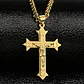 Collar Para Hombres Dije Cruz Puntiaguda De Acero Color Oro - Miniatura 9