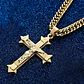 Collar Para Hombres Dije Cruz Puntiaguda De Acero Color Oro - Miniatura 10