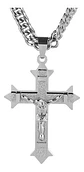 Collar Para Hombres Dije Cruz Puntiaguda De Acero Color Oro - Miniatura 11