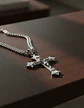Collar Para Hombres Dije Cruz Puntiaguda De Acero Color Oro - Miniatura 14