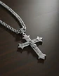 Collar Para Hombres Dije Cruz Puntiaguda De Acero Color Oro - Miniatura 15