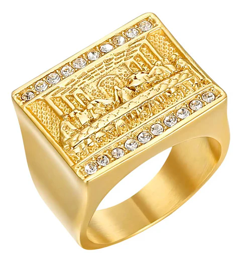 Anillo Jesus La Última Cena Para Hombre Y Mujer De Color Oro
