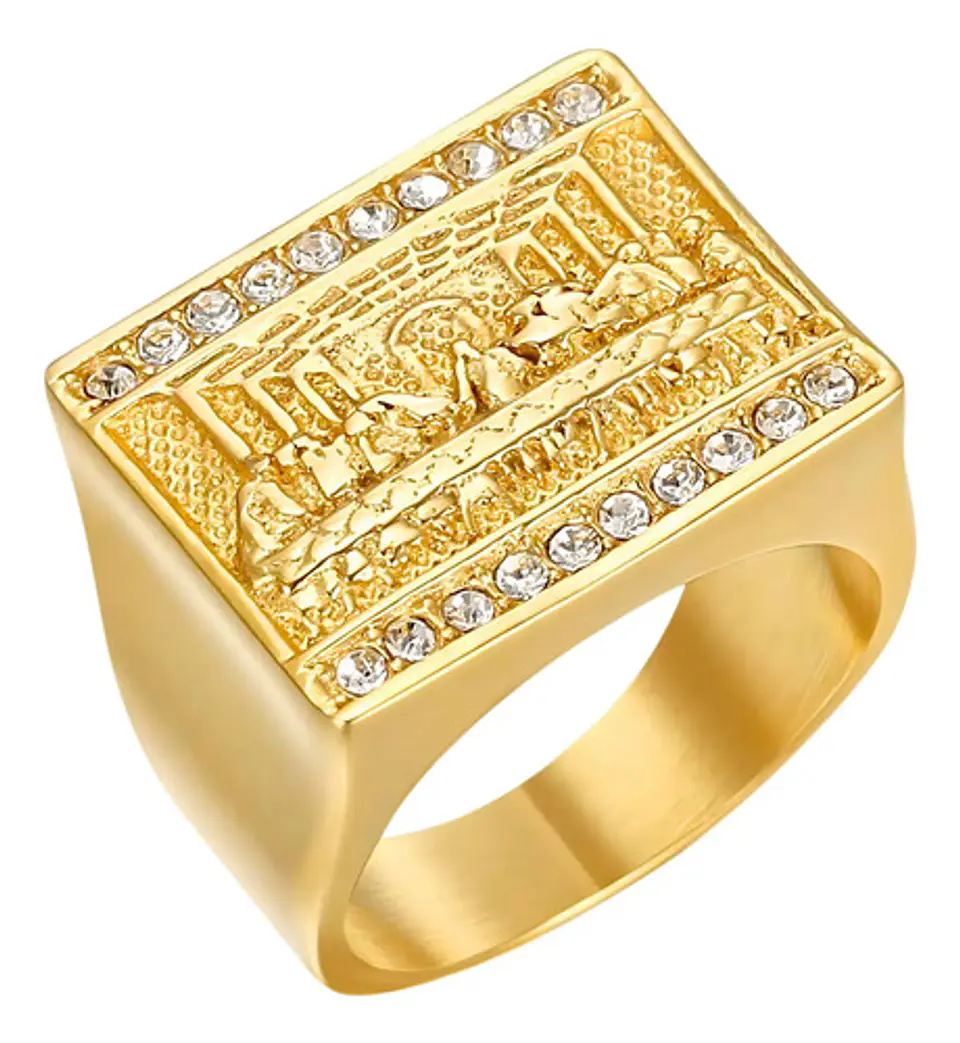 Anillo Jesus La Última Cena Para Hombre Y Mujer De Color Oro 1