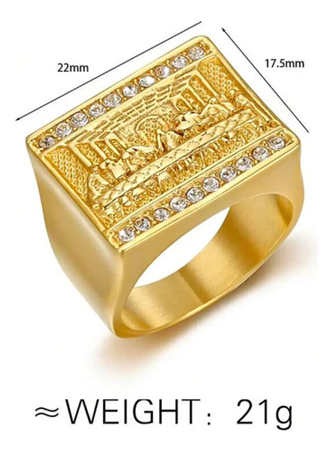 Anillo Jesus La Última Cena Para Hombre Y Mujer De Color Oro