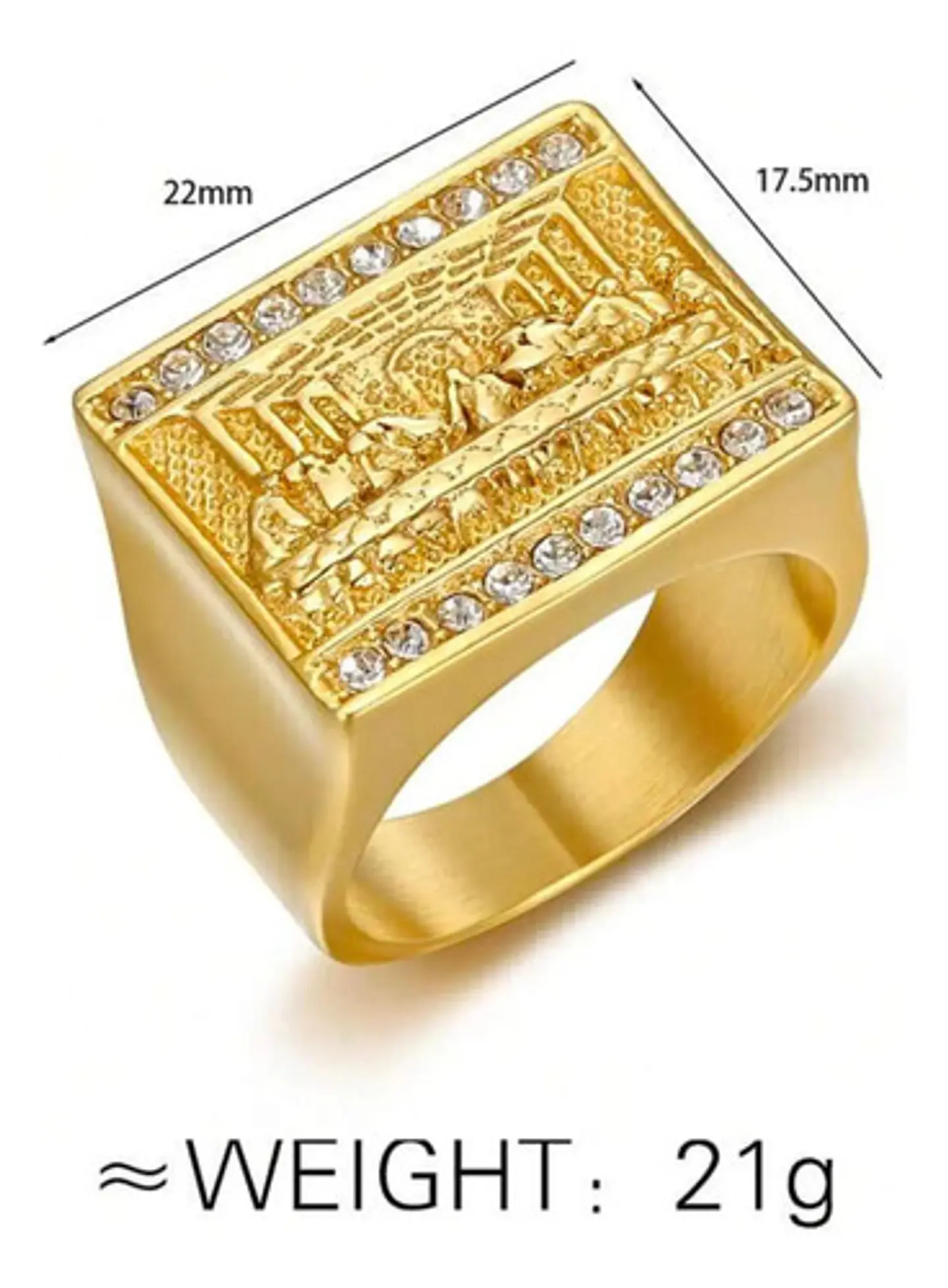 Anillo Jesus La Última Cena Para Hombre Y Mujer De Color Oro 2