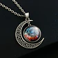 Collar Para Mujeres Con Dije Luna Planetas Nebulosa Galaxia - Miniatura 4