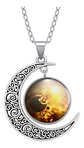 Collar Para Mujeres Con Dije Luna Planetas Nebulosa Galaxia - Miniatura 15