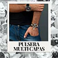 Pulsera Para Hombres Y Mujeres Con Multicapas Manillas Cuero - Miniatura 5
