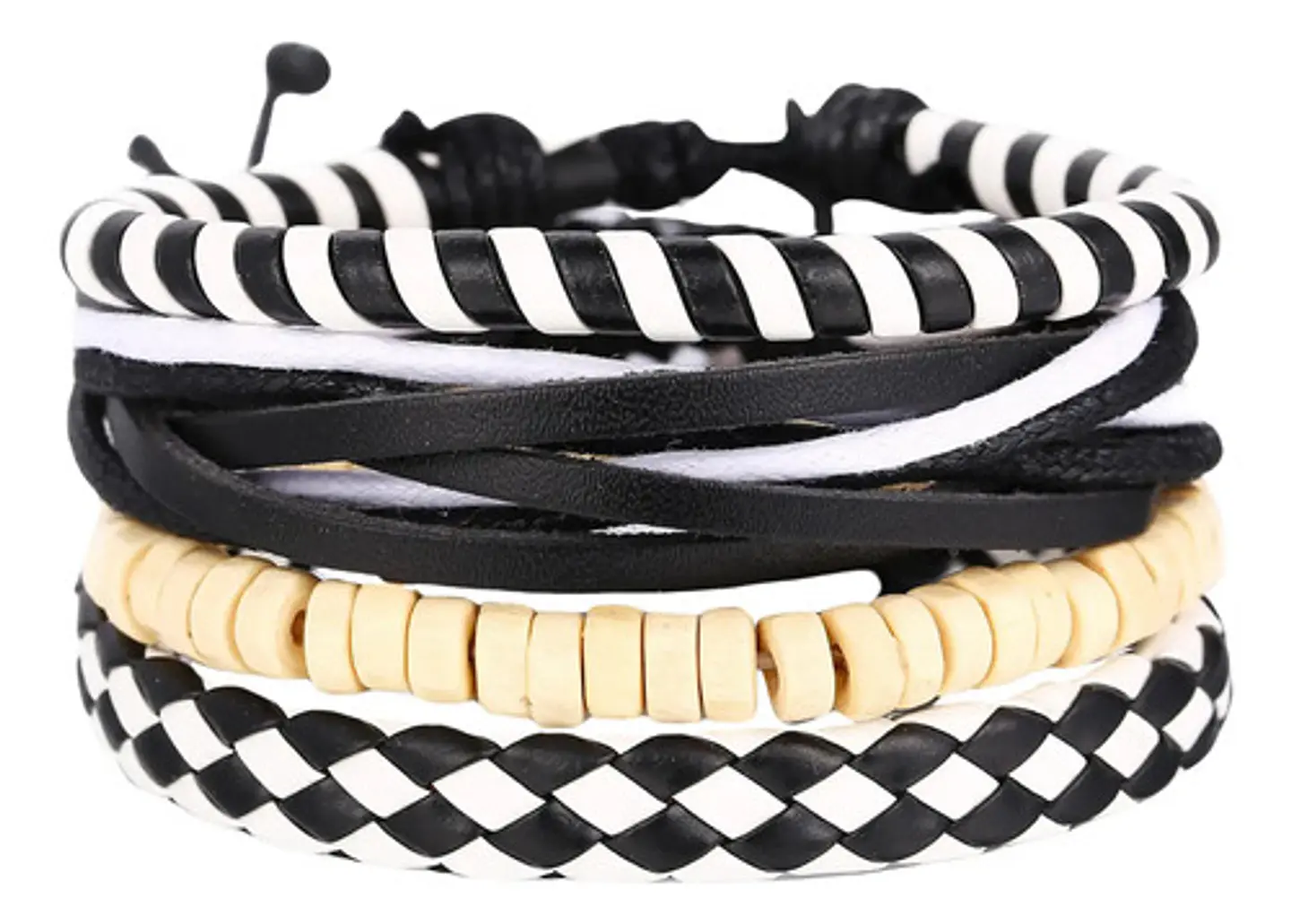 Pulsera Para Hombres Y Mujeres Con Multicapas Manillas Cuero 19