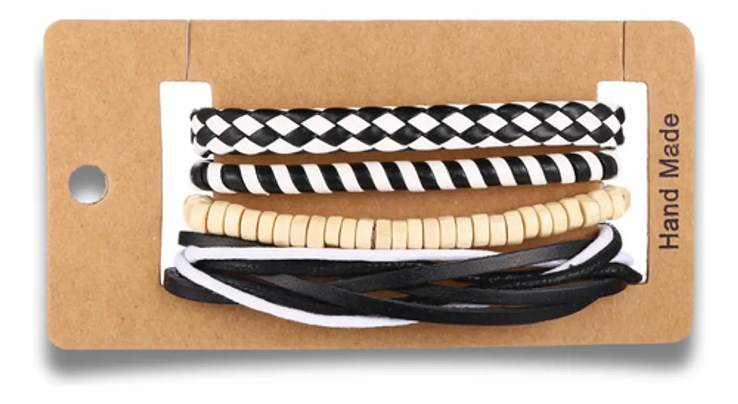 Pulsera Para Hombres Y Mujeres Con Multicapas Manillas Cuero 20