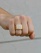 Anillo Para Hombre Hip Hop Clásico Pavé Piedras Color Oro - Miniatura 3