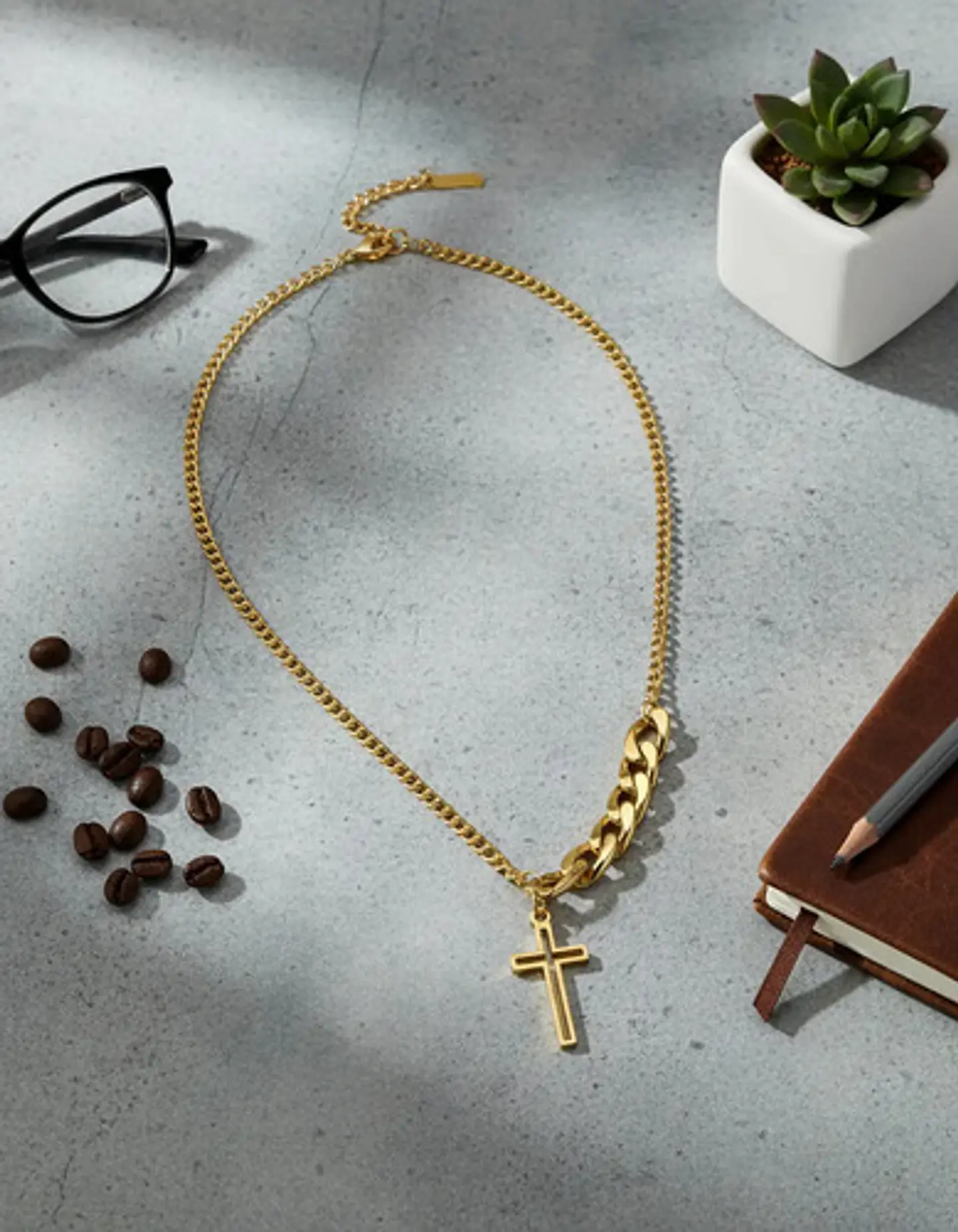 Collar En Acero Para Hombre Y Mujer Dije Cruz Cadena Cubana 2