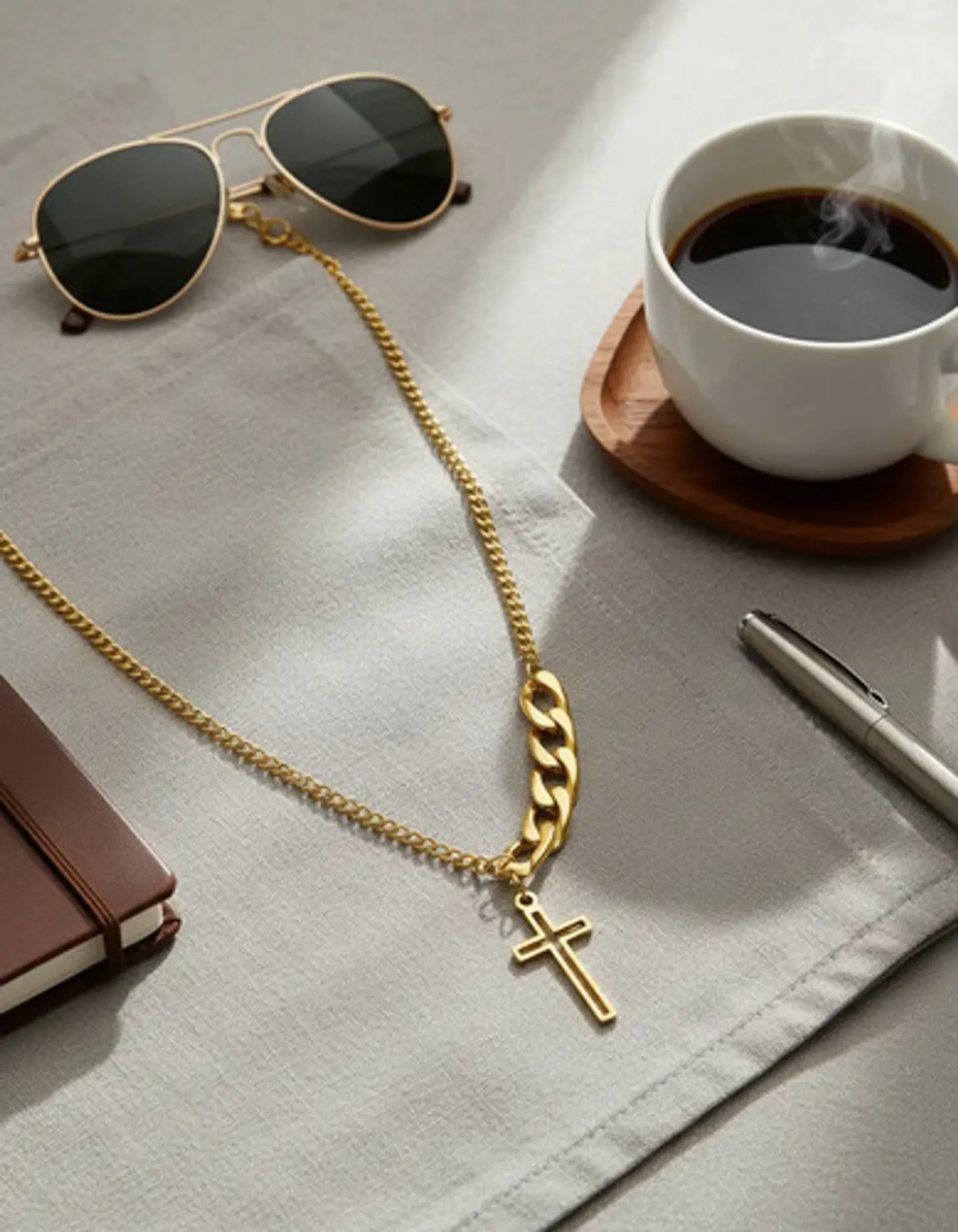 Collar En Acero Para Hombre Y Mujer Dije Cruz Cadena Cubana 3