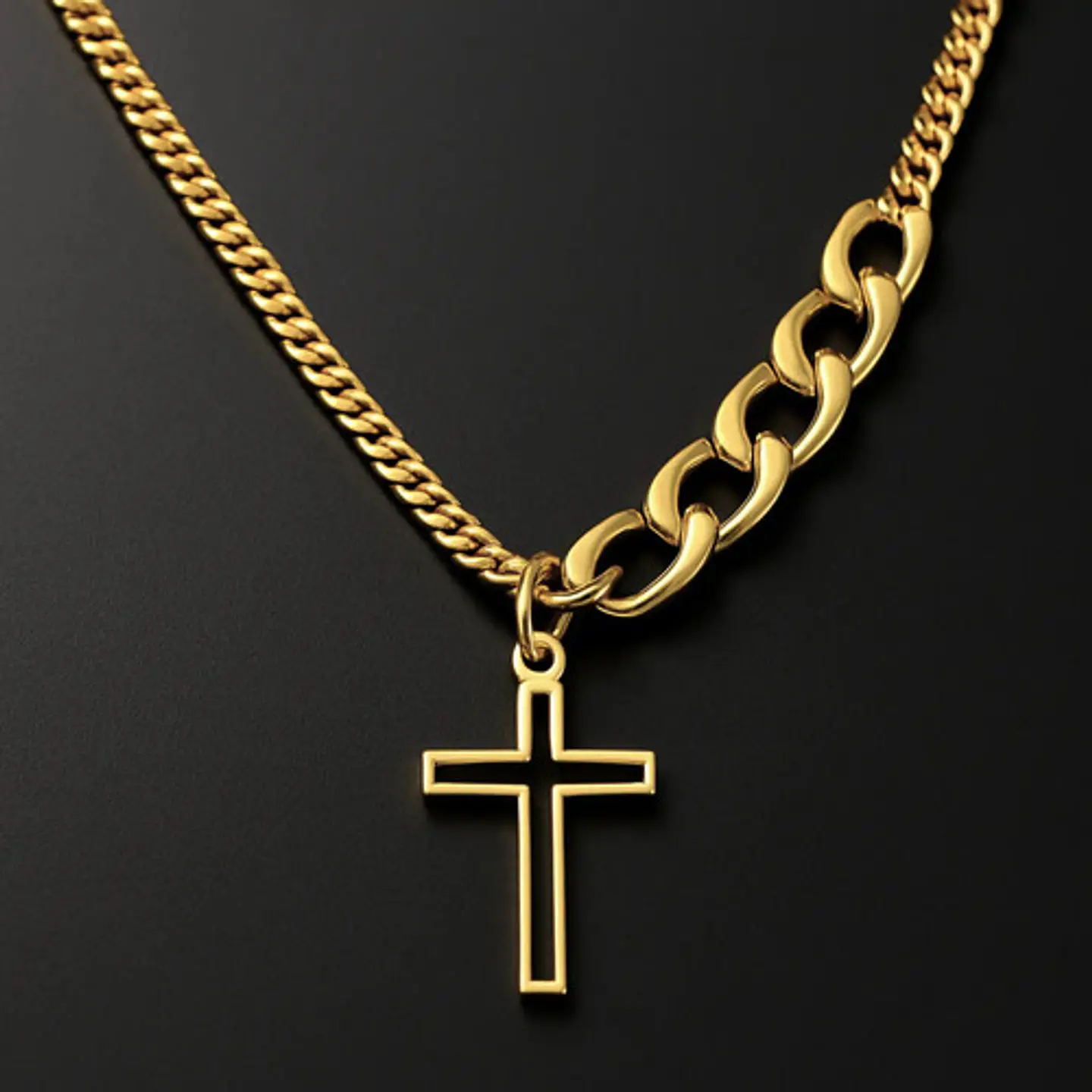 Collar En Acero Para Hombre Y Mujer Dije Cruz Cadena Cubana 6