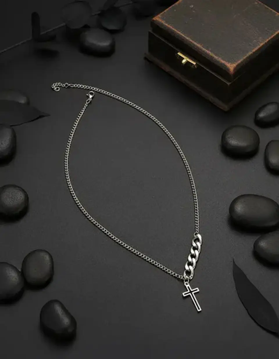 Collar En Acero Para Hombre Y Mujer Dije Cruz Cadena Cubana 10