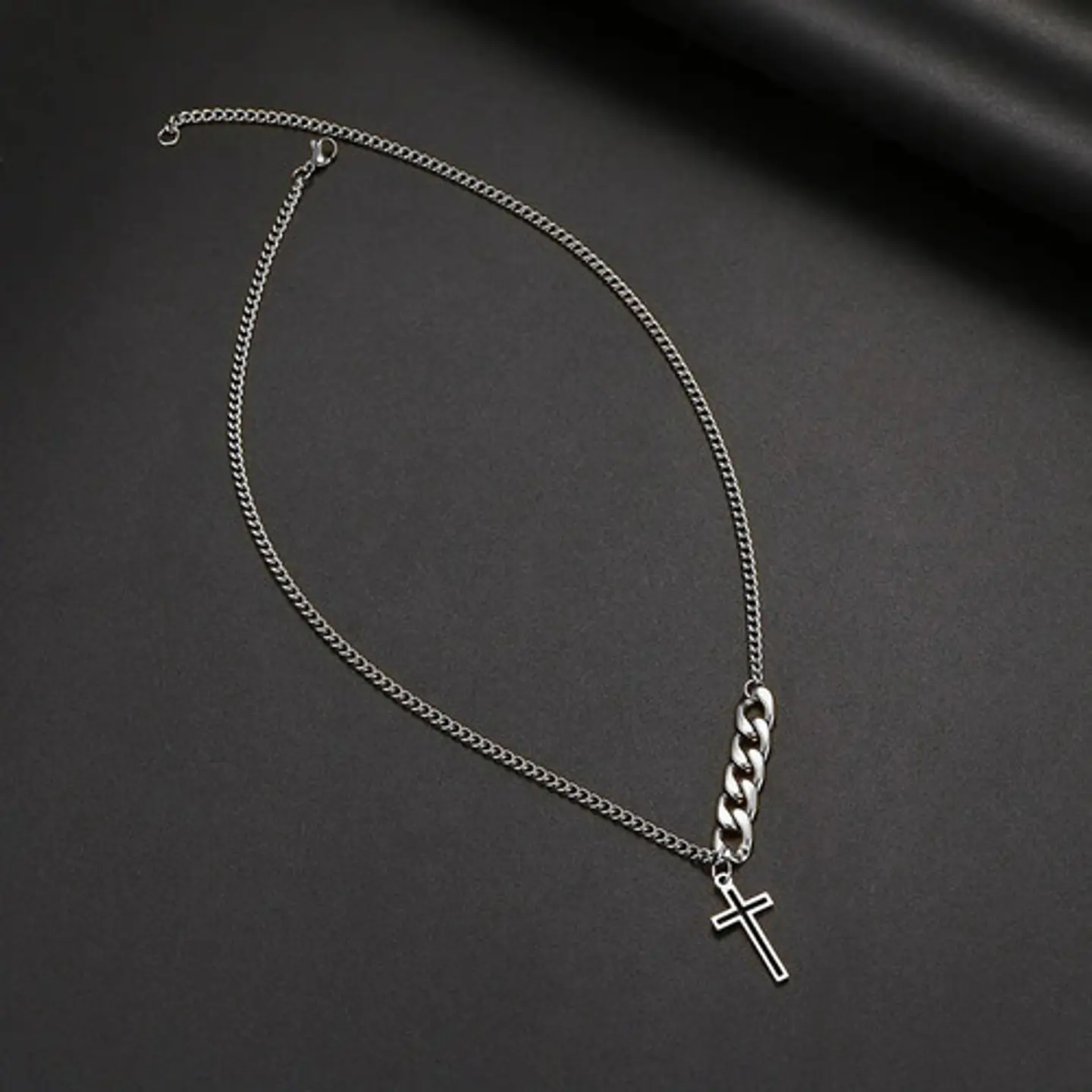 Collar En Acero Para Hombre Y Mujer Dije Cruz Cadena Cubana 12