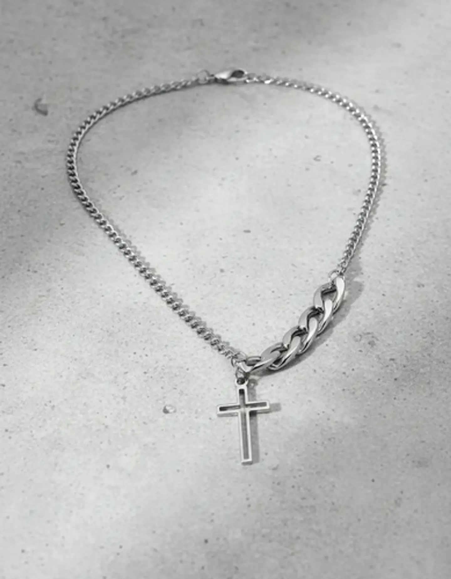 Collar En Acero Para Hombre Y Mujer Dije Cruz Cadena Cubana 13