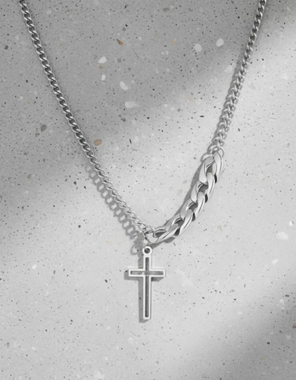 Collar En Acero Para Hombre Y Mujer Dije Cruz Cadena Cubana 14