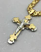 Gran Collar Para Hombres Dije Cruz Jesus De Acero Color Oro - Miniatura 4