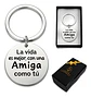 Llavero De Acero Amiga Frase Grabada  Vida Es Mejor Contigo  - Miniatura 1